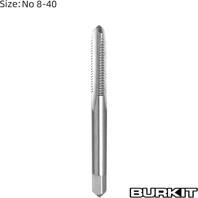 Burkit 2 قطع لولبة رقم 8-40 UN يمين، لولبة آلة HSS 8 × 40 UN مستقيمة الفلوت - Image 2